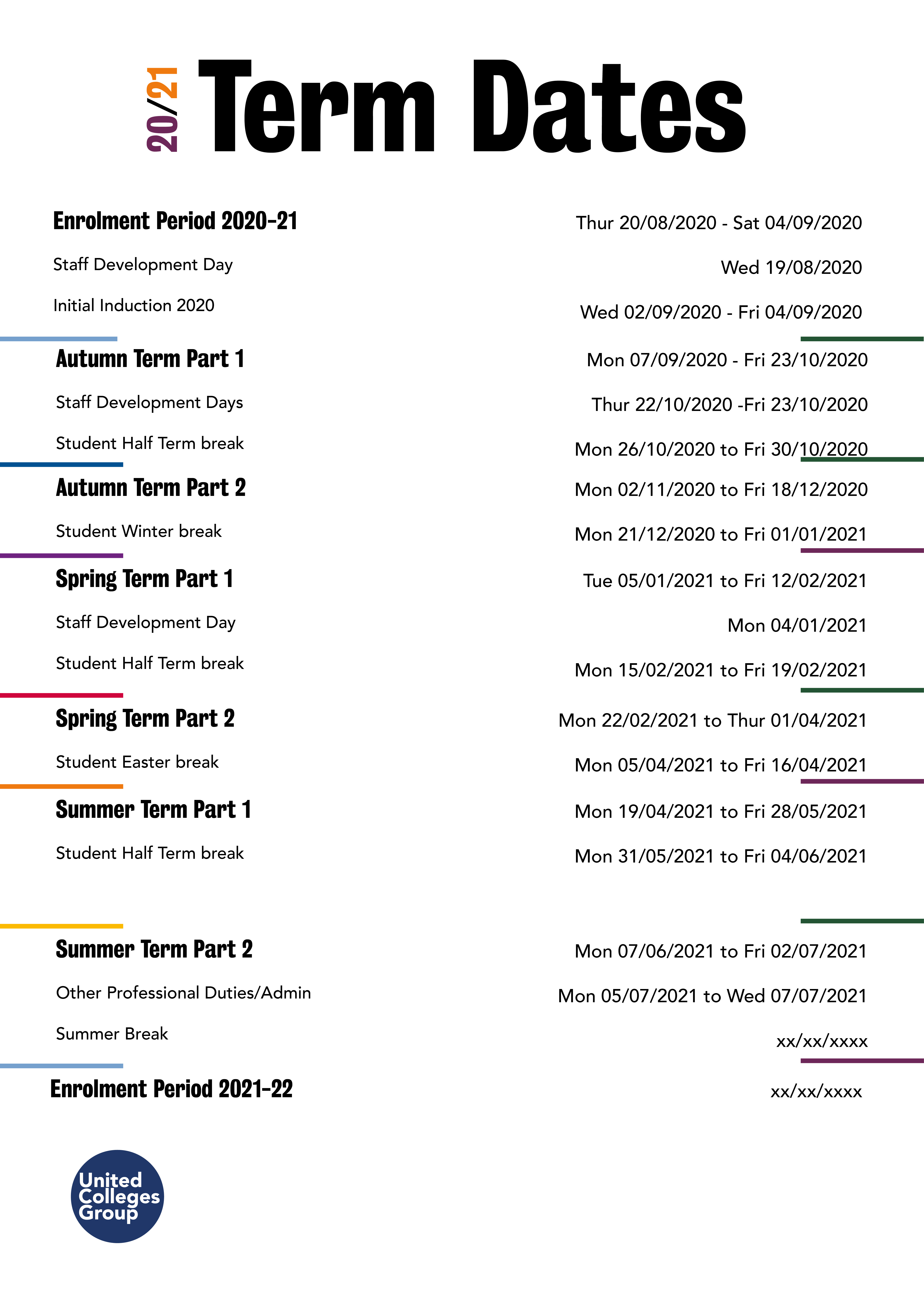 Term Dates Term Dates