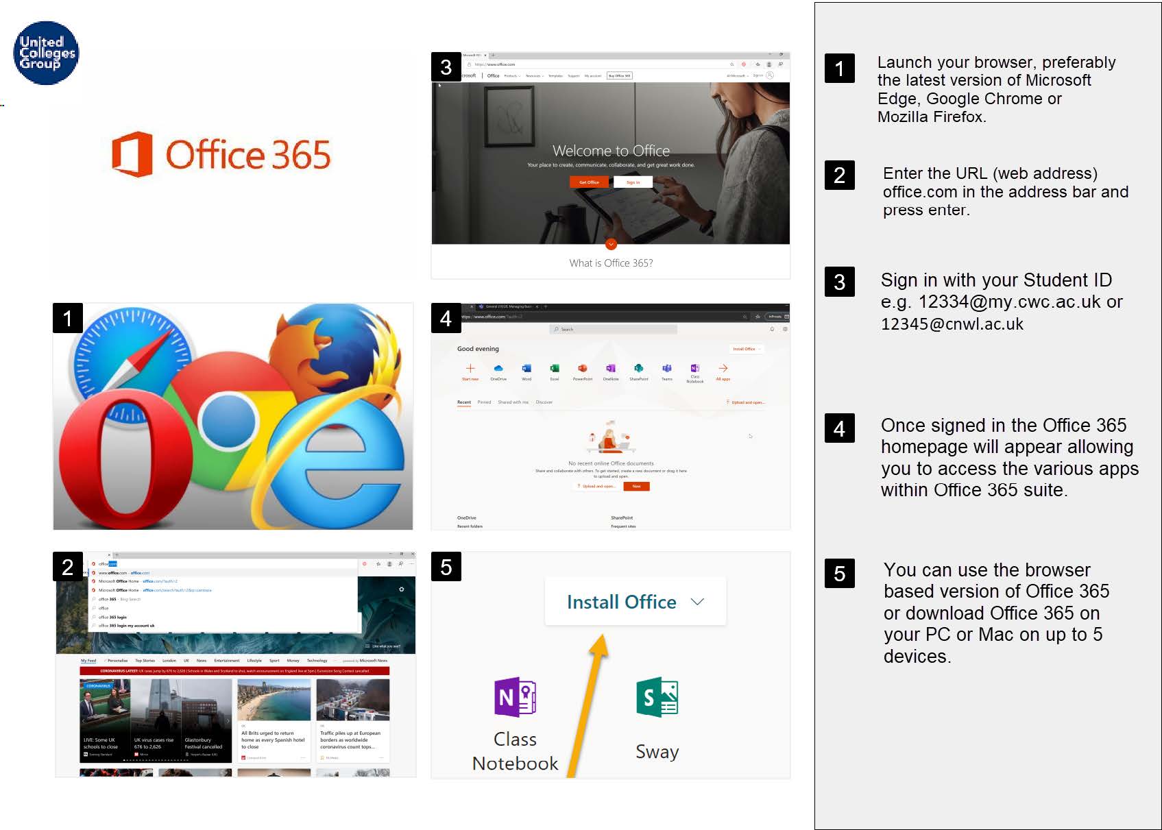 internal url for office 365 on mac